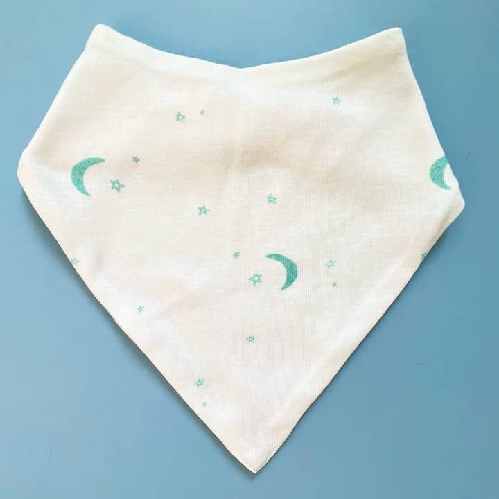 Estella - Wholesale Bib - Baby - Baby Kerchief Bib-Moon and Stars (Handmade)