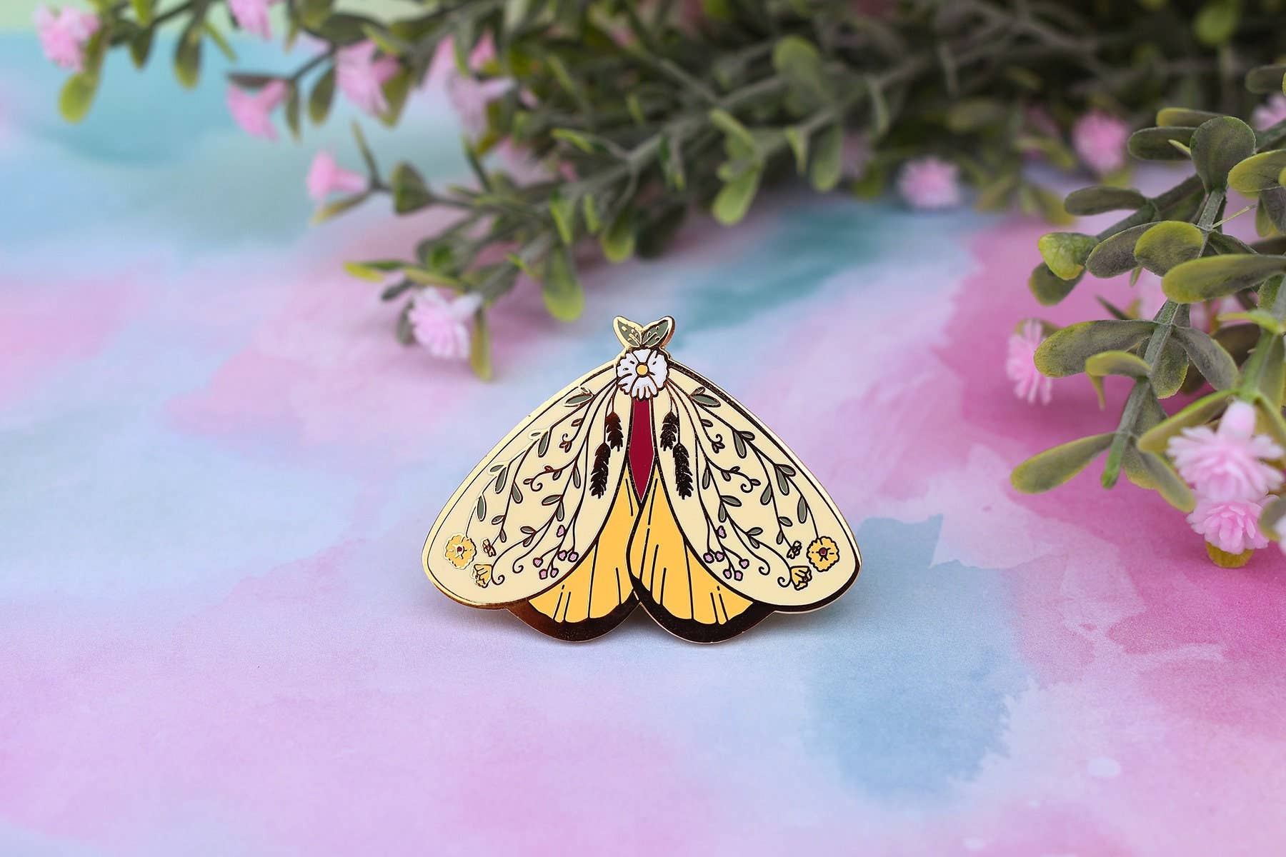 The Moonborn - Wholesale Lapel Pin/Button - Demeter Greek Mythology Olympian Goddess Moth Pin1