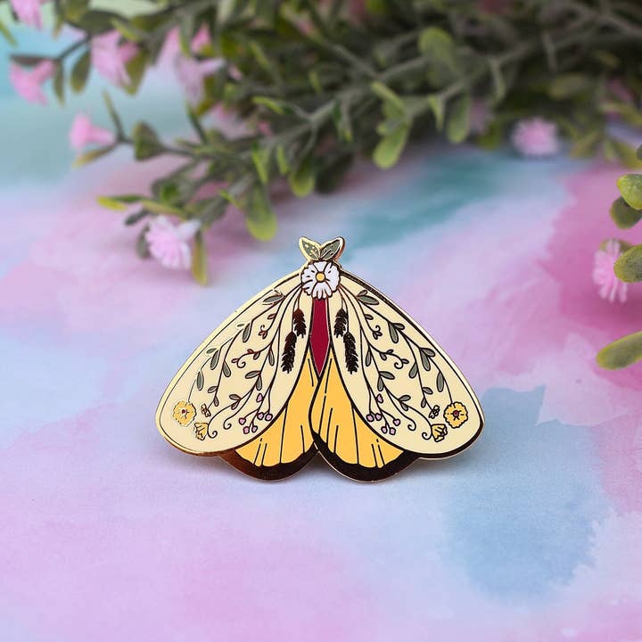 The Moonborn - Wholesale Lapel Pin/Button - Demeter Greek Mythology Olympian Goddess Moth Pin1