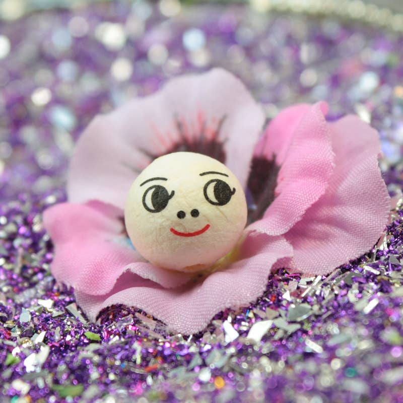 Doll Heads - 1/2" Spun Cotton with Faces - Set of 10 for wholesale on Faire1