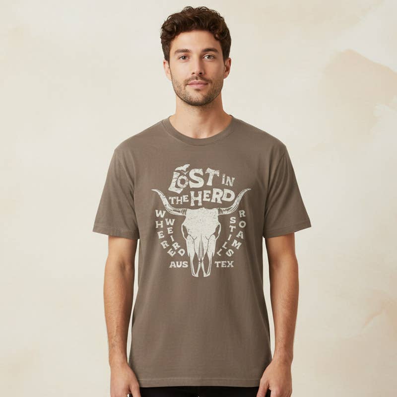 Espresso Lost in the Herd T-Shirt | Comfort Colors 1717 | Austin TX for wholesale on Faire3