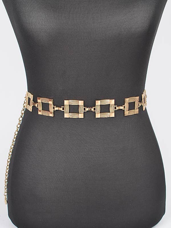 Ceinture à chaîne carrée en métal PB8719GD pour la vente par anbfashion