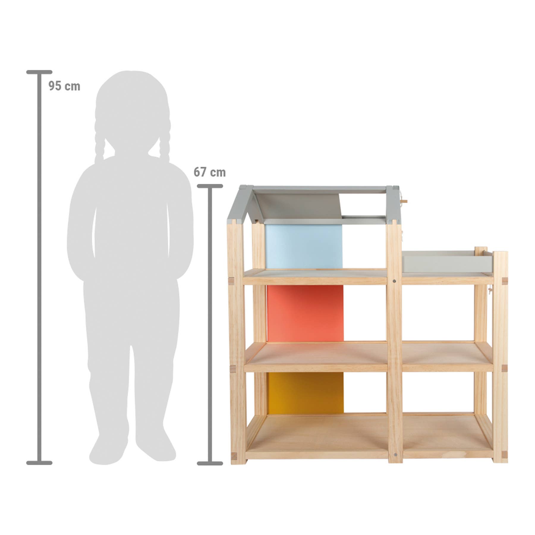 small foot - Vendita all'ingrosso Giocattolo in legno - Bambini - Casa delle bambole in legno naturale con mobili e accessori12