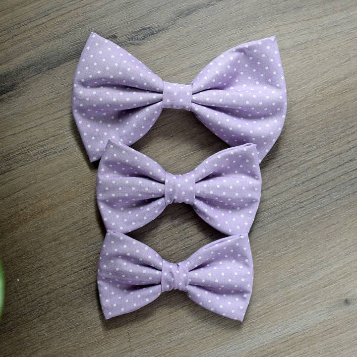 Nœud papillon pour chat/chien violet - Nœud papillon pour animal à pois blancs pour la vente par CrazyCoolCat