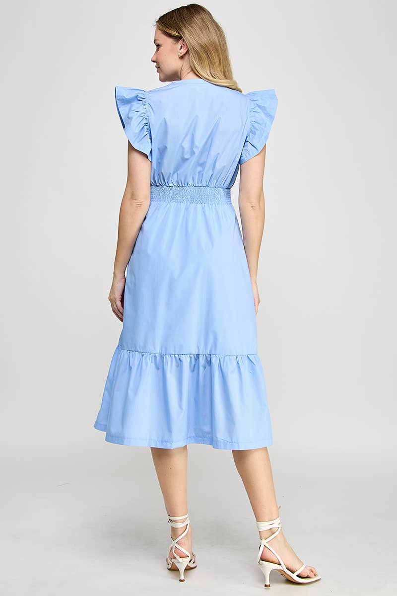 RUBIENN - Wholesale Dress - Women's - Plain Sleeveless Tied Belted Dress7