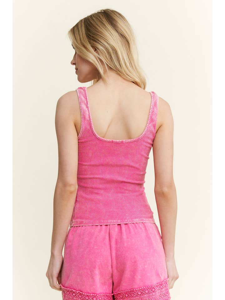 J.Her - Wholesale Tank Top - Women's - Mineral Washed Everyday Basic Tanktop HT650420