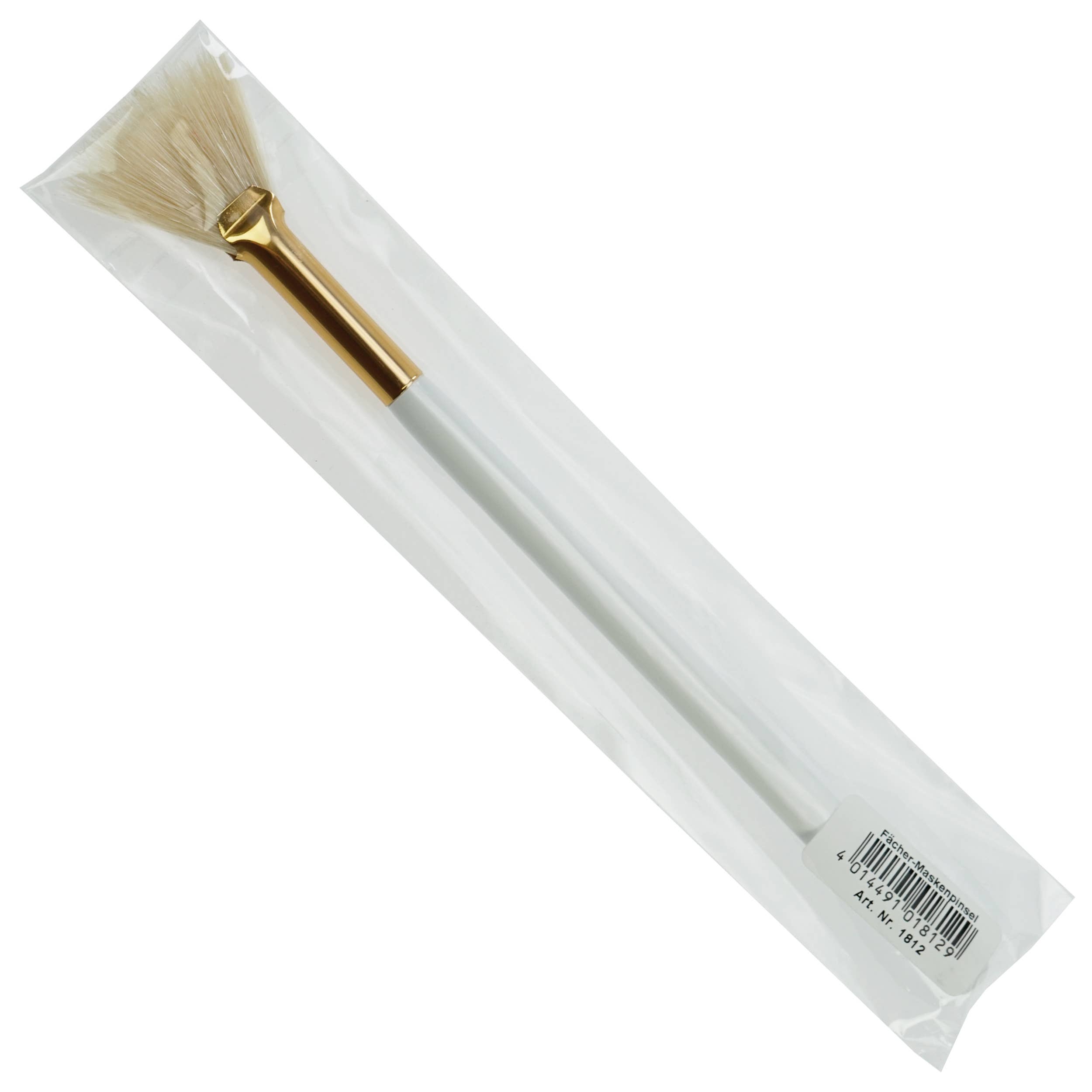 Fantasia R. Espig KG - Wholesale Mask Applicator Brush/Tool - Fan mask brush, white, natural bristle, length 20 cm1