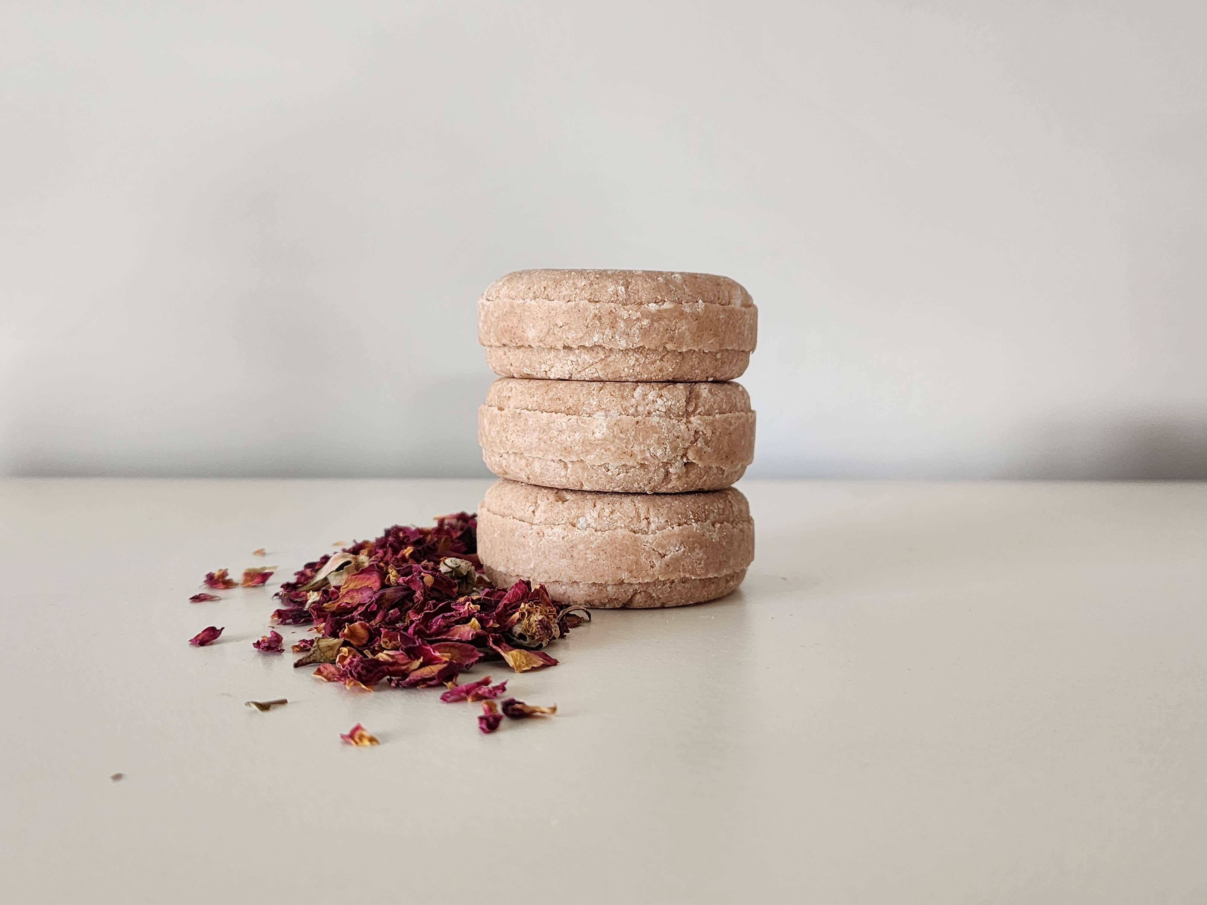 Poppy Lane Organics - Wholesale Shampoo Puck/Solid Shampoo - Bulk/Unpackaged Coconut + Rose Clay Shampoo Bars | 10 Bars0