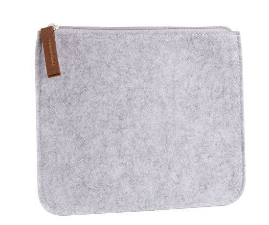 STAR WAY, S.L. - Wholesale Toiletry Bag - Women's - Light gray felt pouch with round tips - sublimation2
