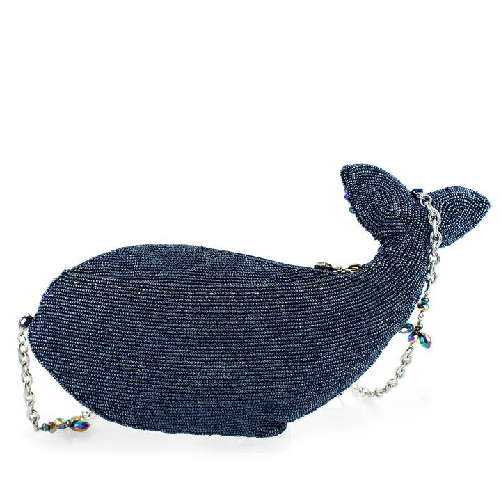 Mary Frances Accessories - Wholesale Crossbody Bag - Women's - Whale of a Time Blue Beaded Whale Crossbody Handbag