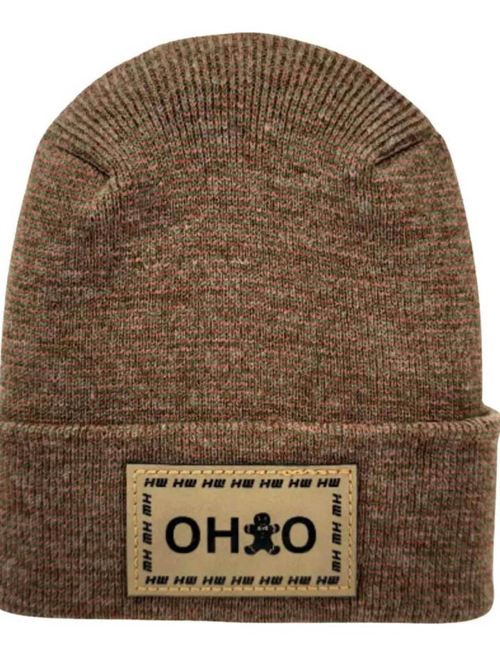 Haakwear H-Stitch Beanie Ohio, The Brown's Cookie Edition - Exclusive Christmas Hat Collection Burgundy / Green Fusion for wholesale by HAAKWEAR Beanies