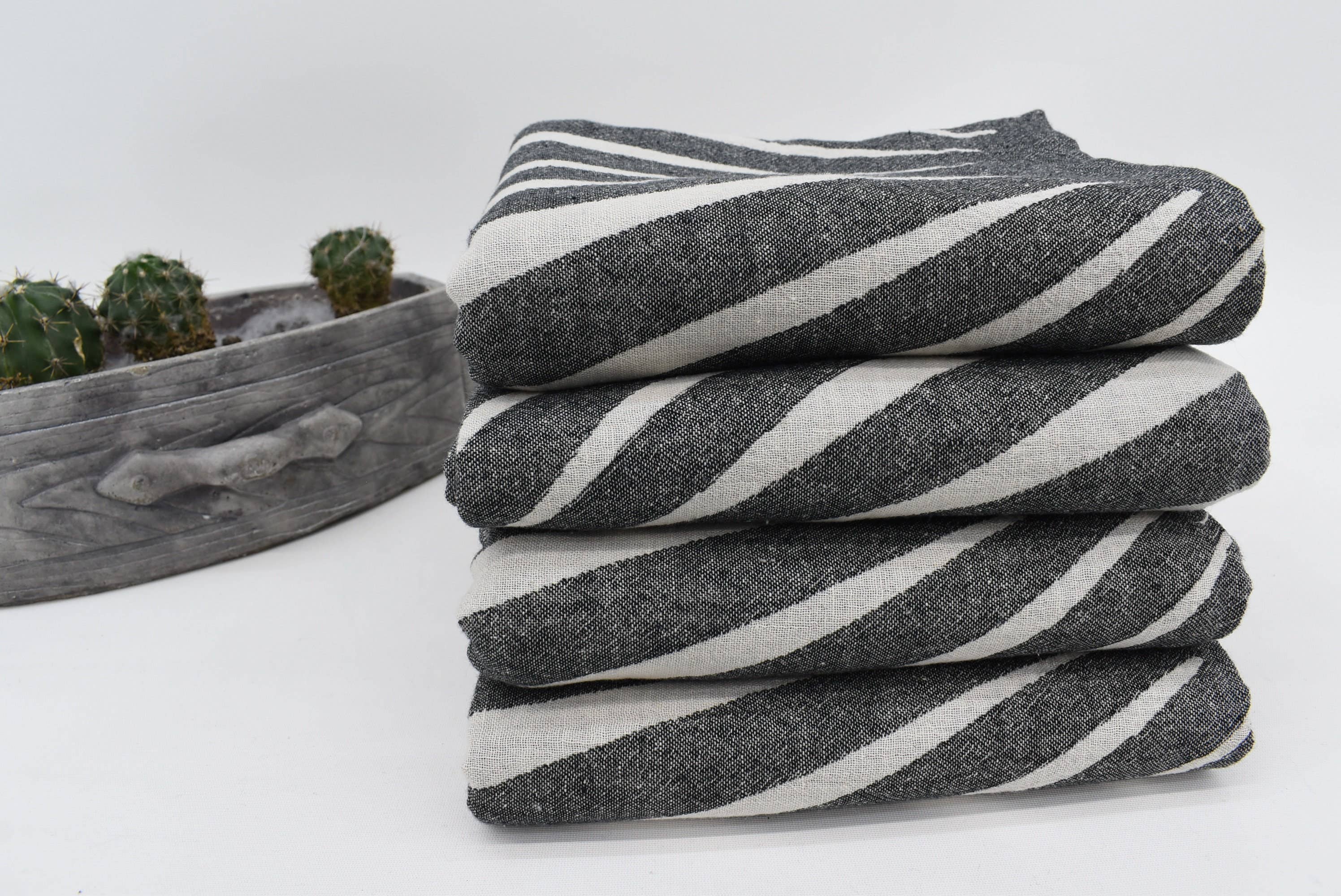 Organic Turkish Towels - Wholesale Picnic Blanket - Black Turkish Towel, Elegant Picnic Blanket6