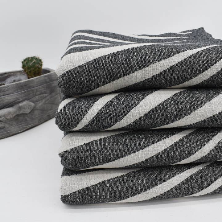 Organic Turkish Towels - Wholesale Picnic Blanket - Black Turkish Towel, Elegant Picnic Blanket6