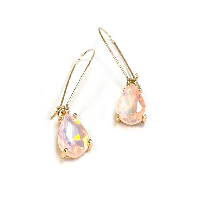 StarryNYC - Wholesale Dangle Earrings - Midi Size Teardrop 5A Grade Glass Drop Kidney Wire Earrings21