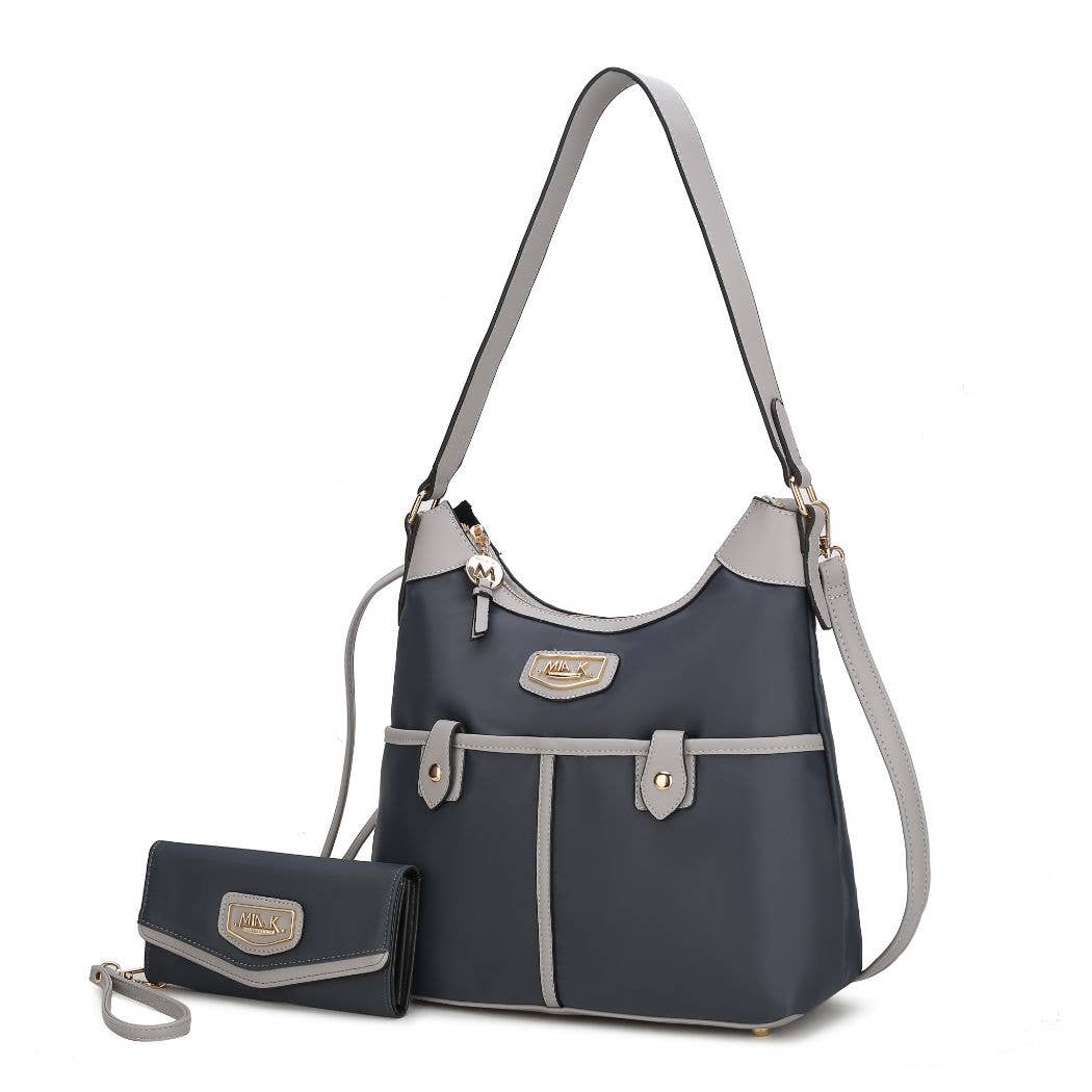 MKF Collection - Vendita all'ingrosso Tracolla - Donna - Borsa a tracolla Harper con portafoglio in pelle vegana di Mia K4