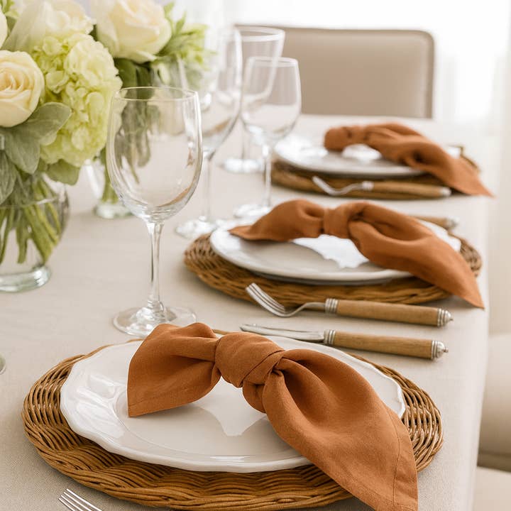 Fennco Styles - Wholesale Dinner & cloth napkin - Terracotta Pure Linen 20" Dinner Napkin0