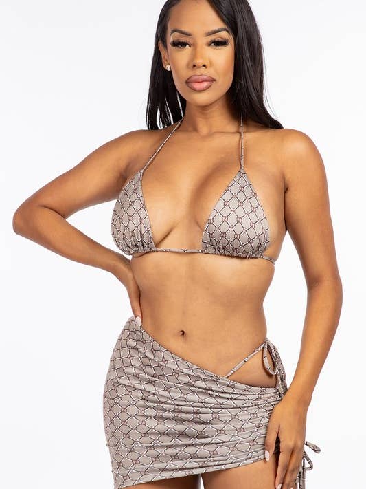 Set de tres piezas de bikini y falda para venta al por mayor de Belita Collection