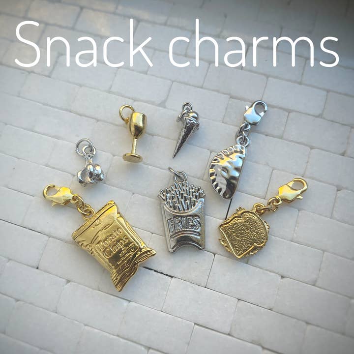 A.Marie Costumes - Wholesale Individual Charm/Pendant - Garlic Wine Cone Chips Dumpling Fries Bread Snack Food Charm11