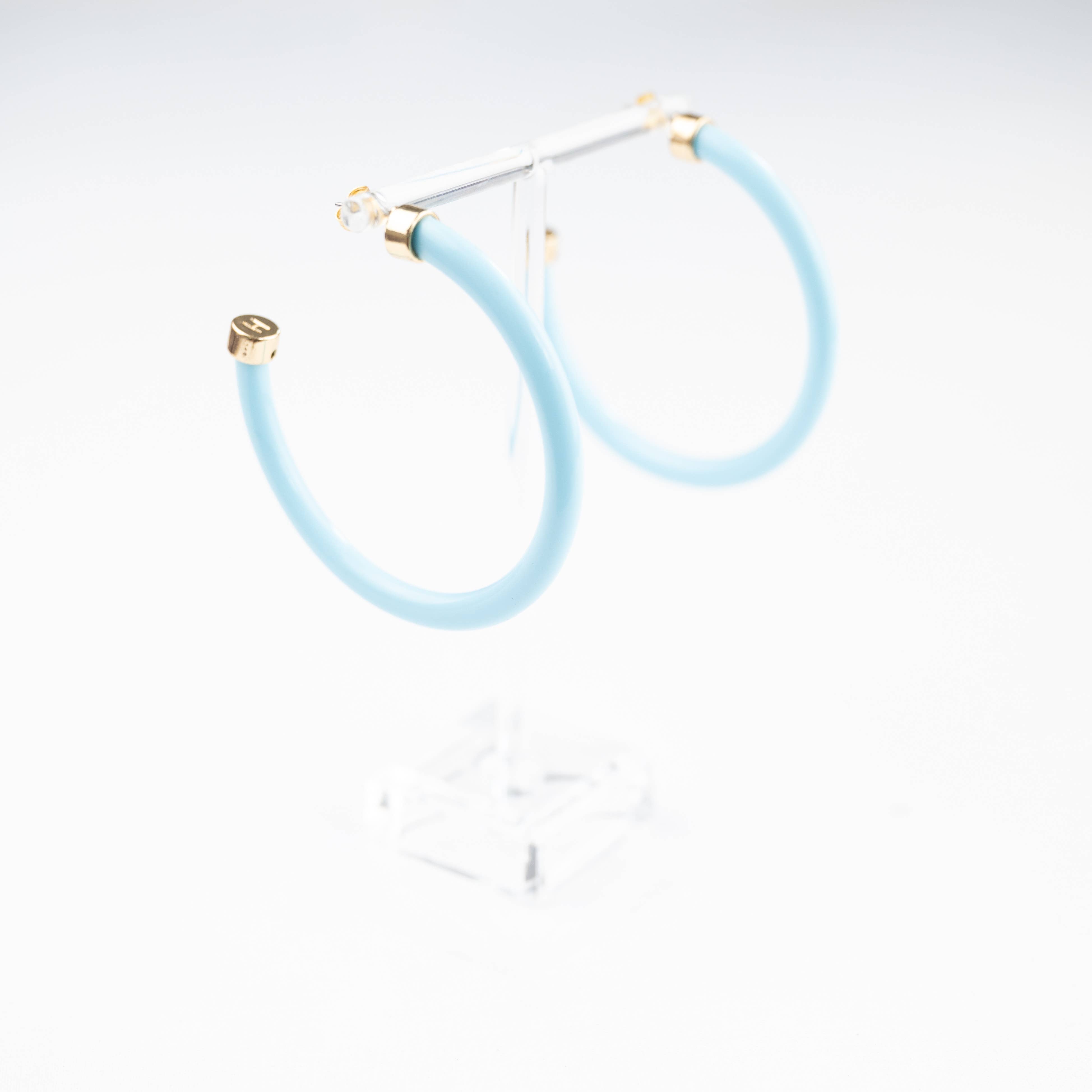 Hoo Hoops - Wholesale Hoop Earrings - Lightweight Large Hoop Earrings - Light Blue1