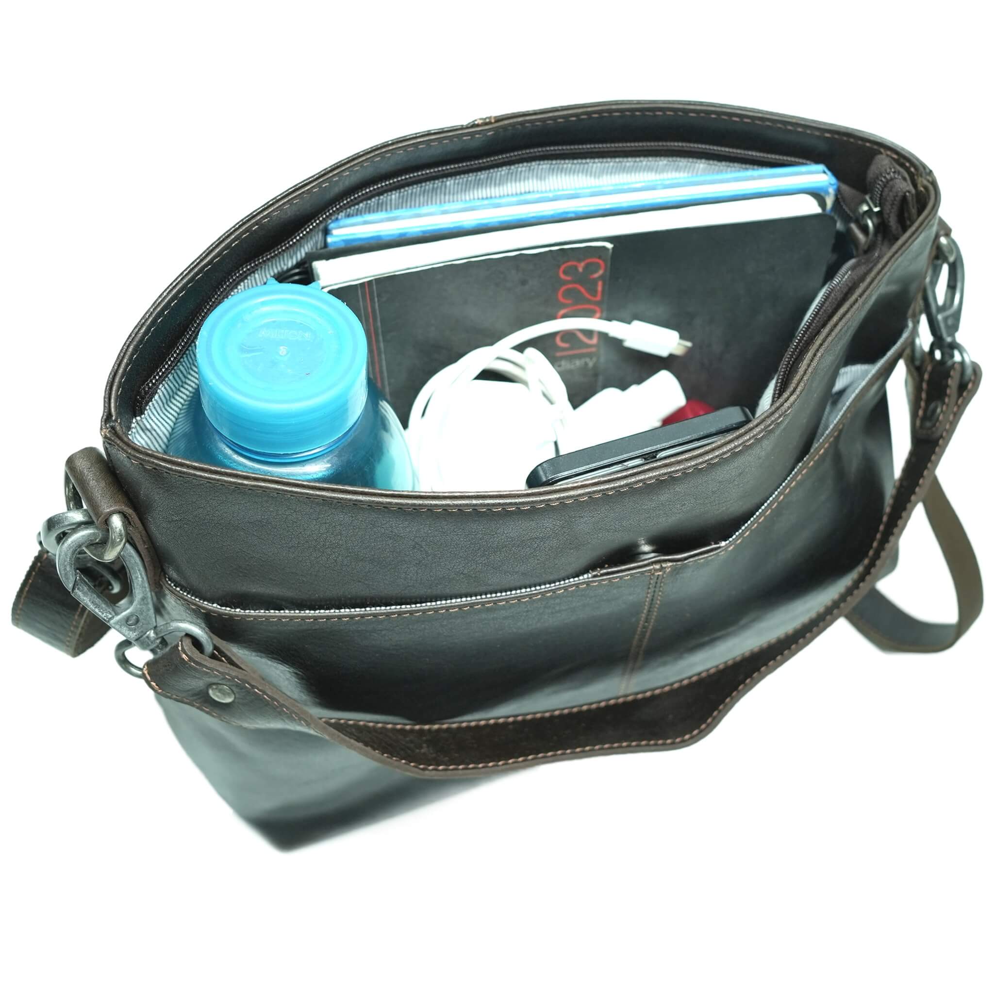 Greenwood - Vente Sac porté épaule – femme - Sac à main Lisa en cuir avec bandoulières interchangeables10