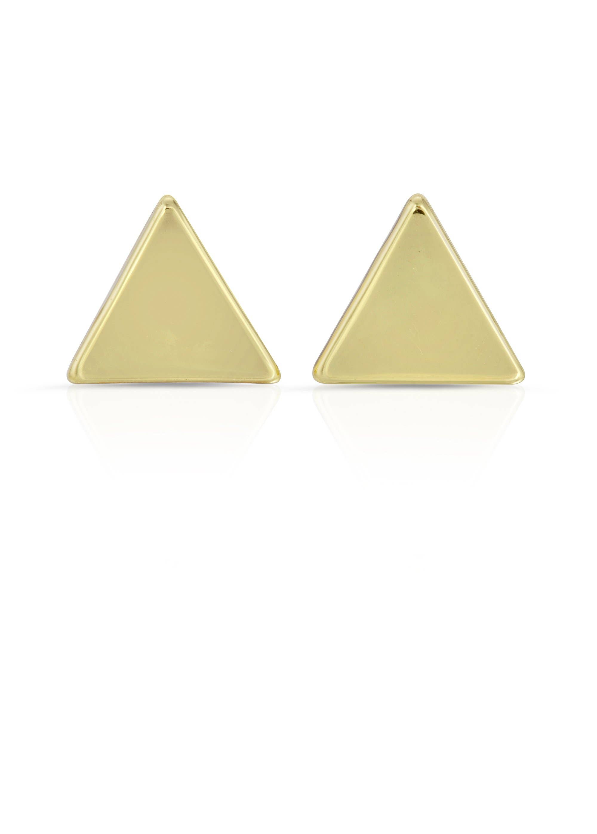 Lucky Feather - Wholesale Stud/Post Earrings - New Moon Gold Earrings - BALANCED/TRIANGLE1