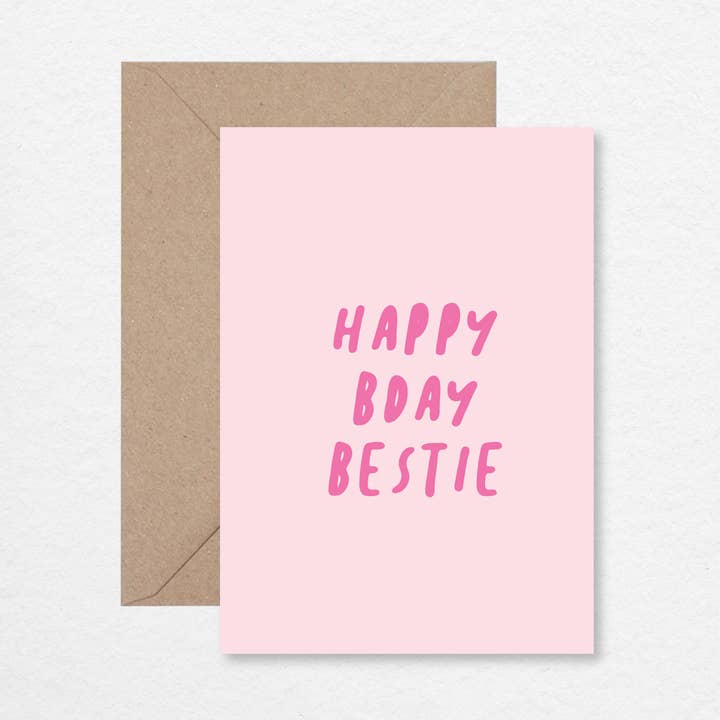Cartão de felicitações Happy Bday Bestie A6 por atacado de EK DESIGN