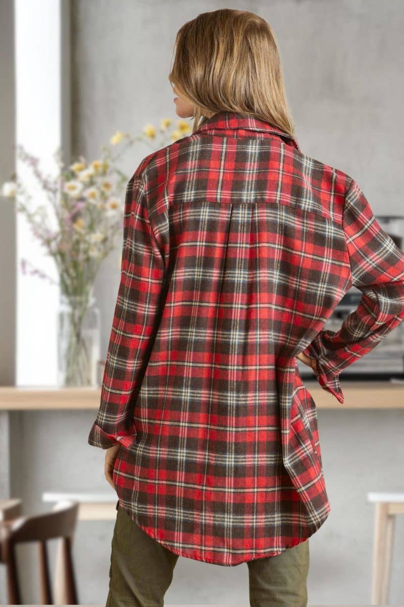 Vanilla Monkey - Wholesale Button Down Shirt - Women's - Button Down Flannel Shirt5