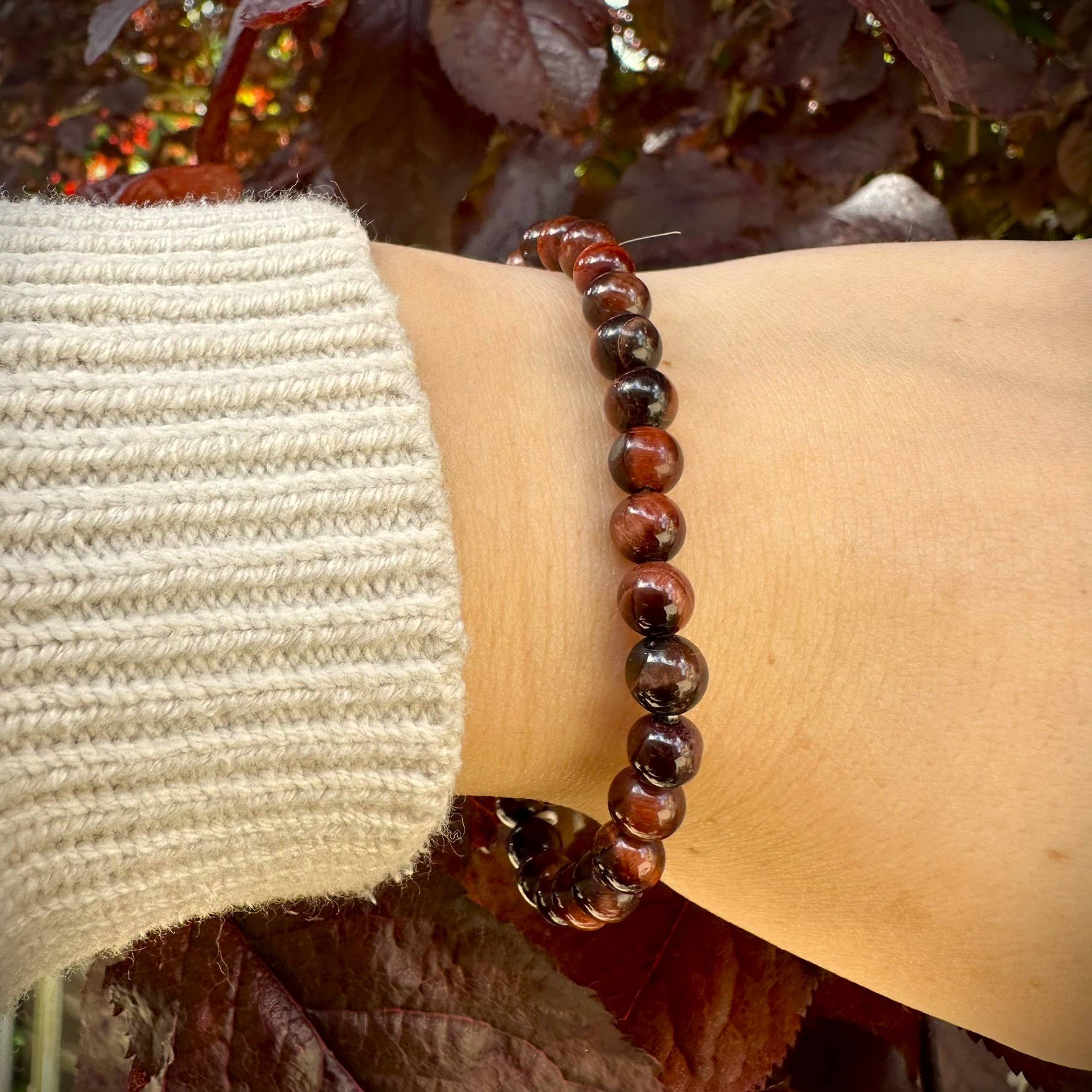 Wise Skies - Wholesale Beaded Bracelet - 6mm Beaded Crystal Stone Bracelets Natural Healing Jewelry 7