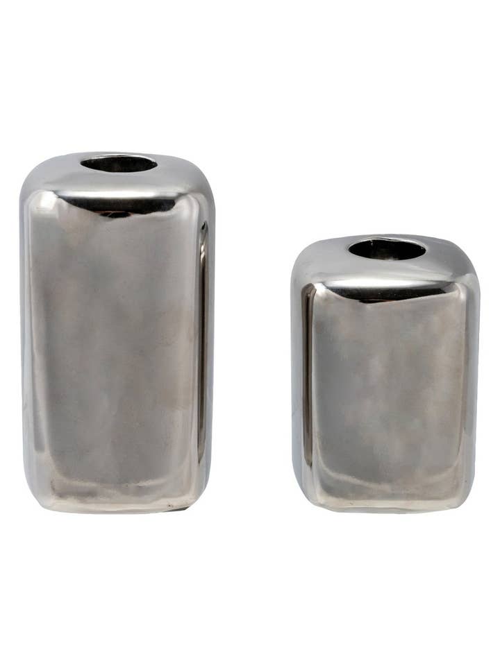 Stoneware Taper Holders - Chrome for wholesale by This&That