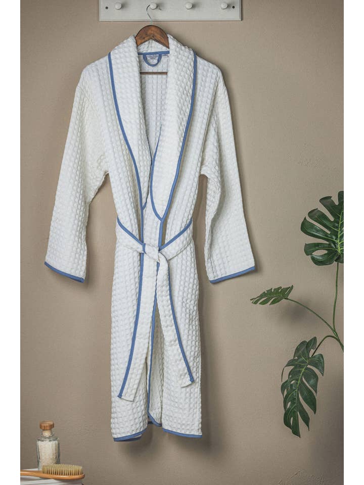The Bali Market - Wholesale Robe - Unisex - Waffle Weave Bath Robe - White