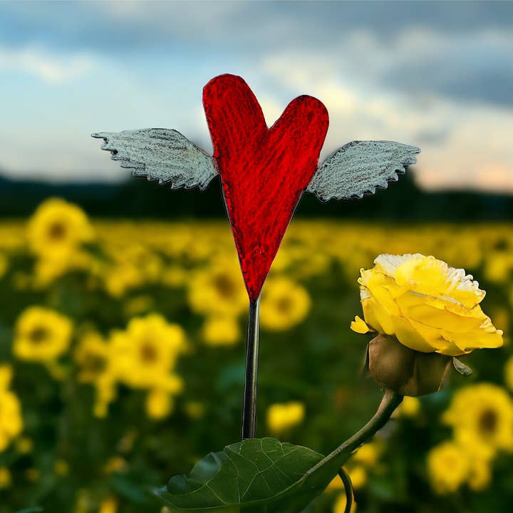 Whimsies - Wholesale Garden/Lawn Stake - Heart Plant Stake whimsical garden hippie gypsy teen peace