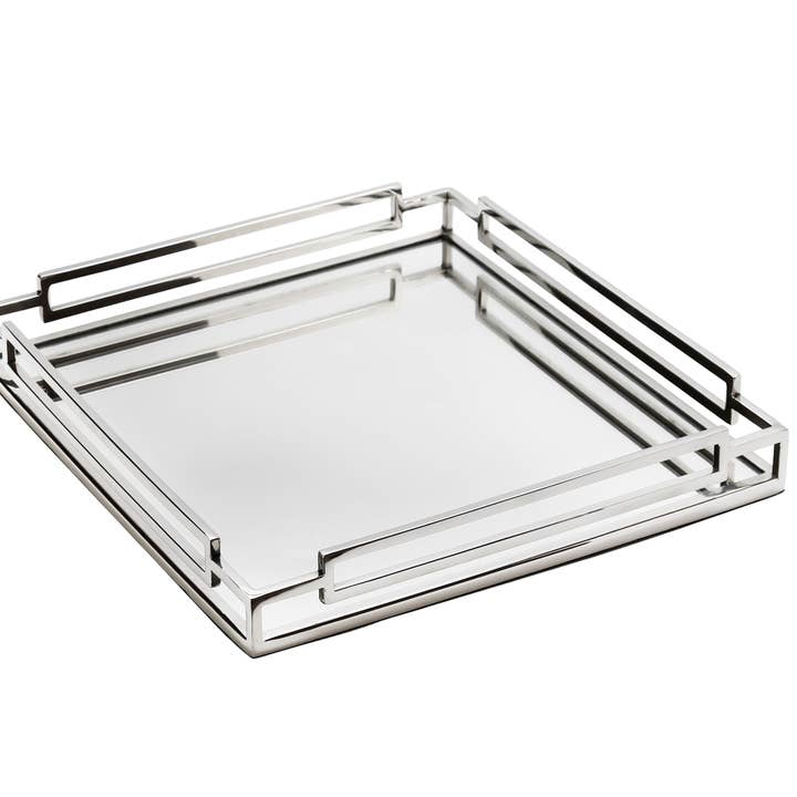 Square Mirror Tray 15.75"L for wholesale by CLASSIC TOUCH DECOR INC.