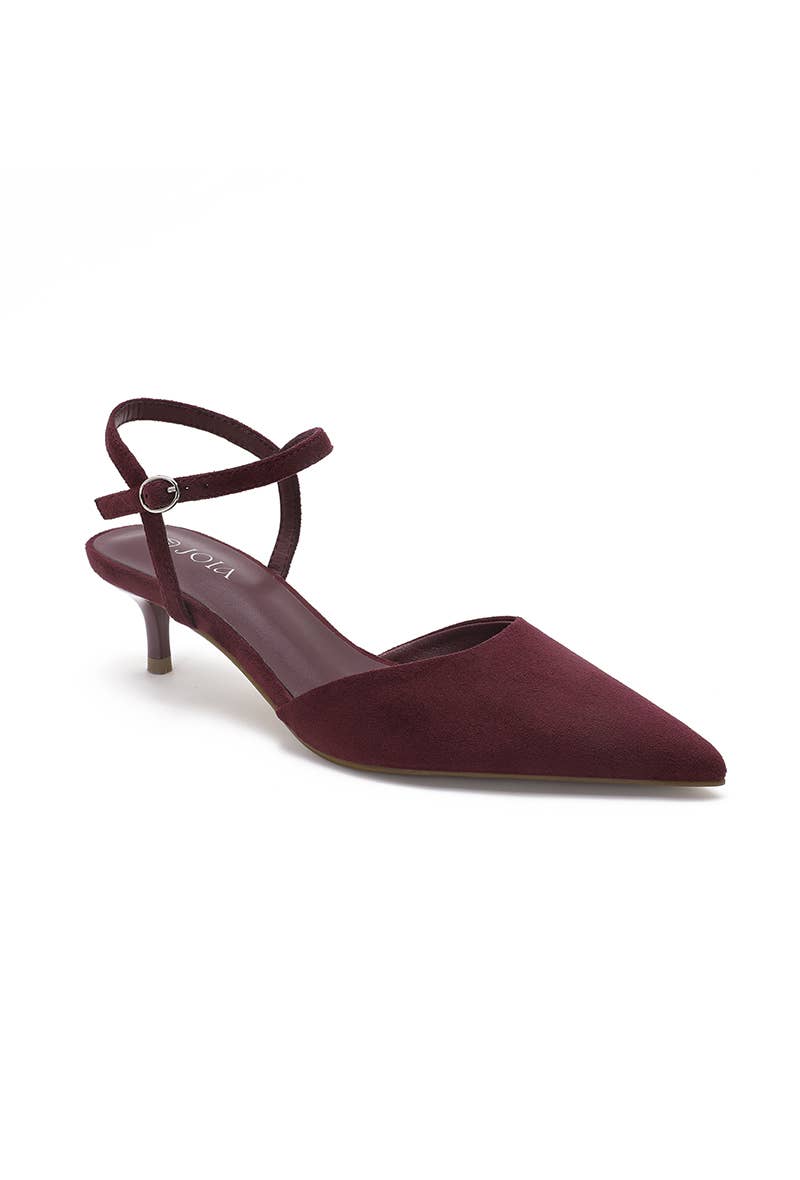 Joia Paris - Wholesale Low Heels - Women's - Pointed low-heeled pumps, ankle strap H8-1005E14