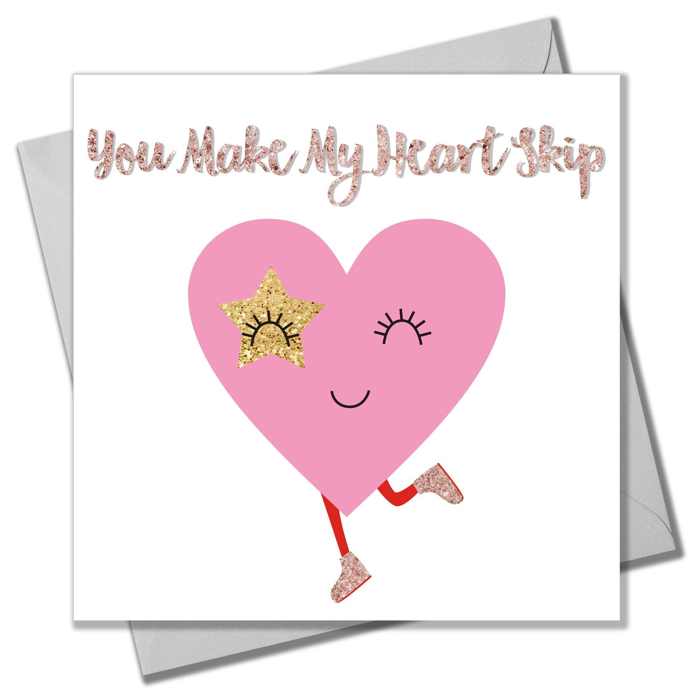 Claire Giles Ltd – wholesale Valentine's Day card – Valentine's Day Card, Love Heart, You Make My Heart Skip0