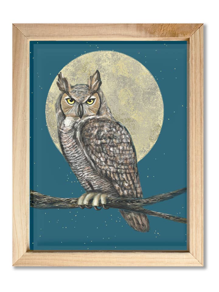 Impression d'art Grand-duc d'Amérique 20 cm x 25 cm pour la vente par Lucid Moon Studio, LLC