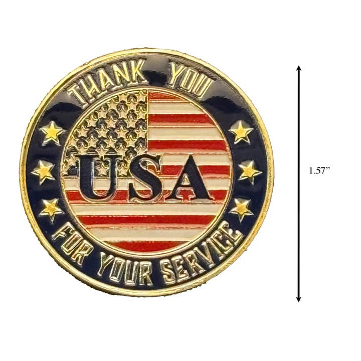Blinkee.com, LLC - Wholesale Keepsake Coin/Token - Patriotic USA Flag Commemorative Gold Plated Coin
