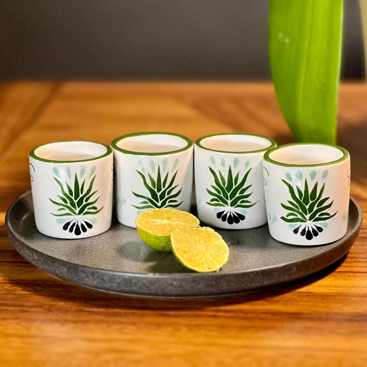 Tequila Shot Glass Set – Hand Painted in Mexico for wholesale by VILLA 318