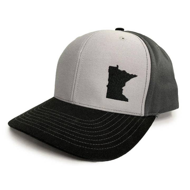 Gorra Minnesota Snapback, gris/negro, parte trasera sólida para venta al por mayor de Minnesota Awesome