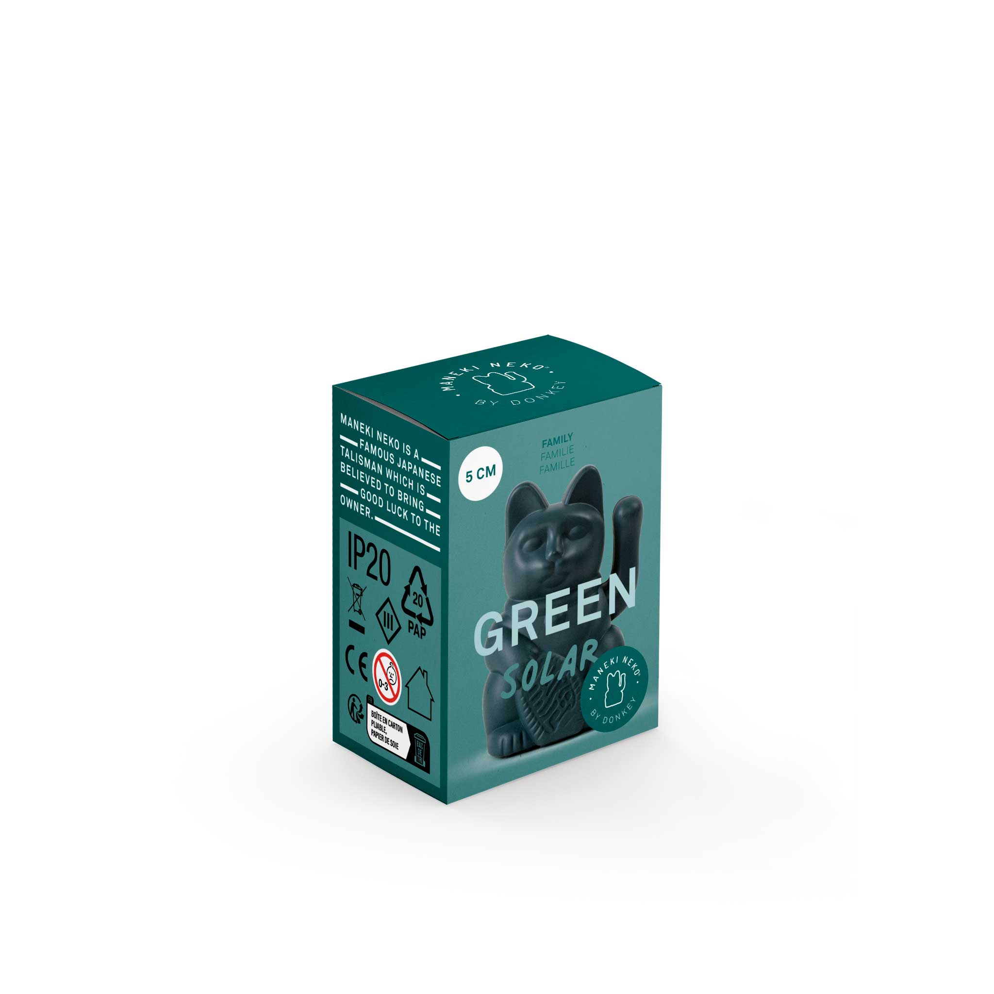 DONKEY - Wholesale Decorative Figurine - Glückskatze Solar Grün3