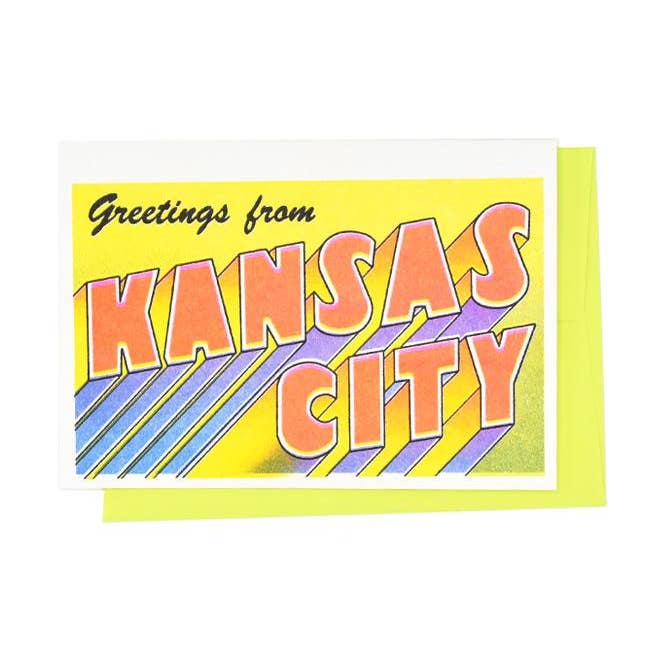 Salutations de : Kansas City - Carte et Impression Risograph pour la vente par Next Chapter Studio