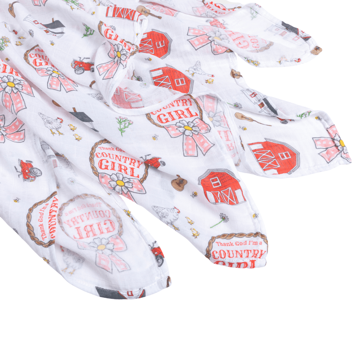 Little Hometown - Wholesale Receiving Blanket - Baby - Country Girl Muslin Swaddle Receiving Blanket Breathable and Lightweight4