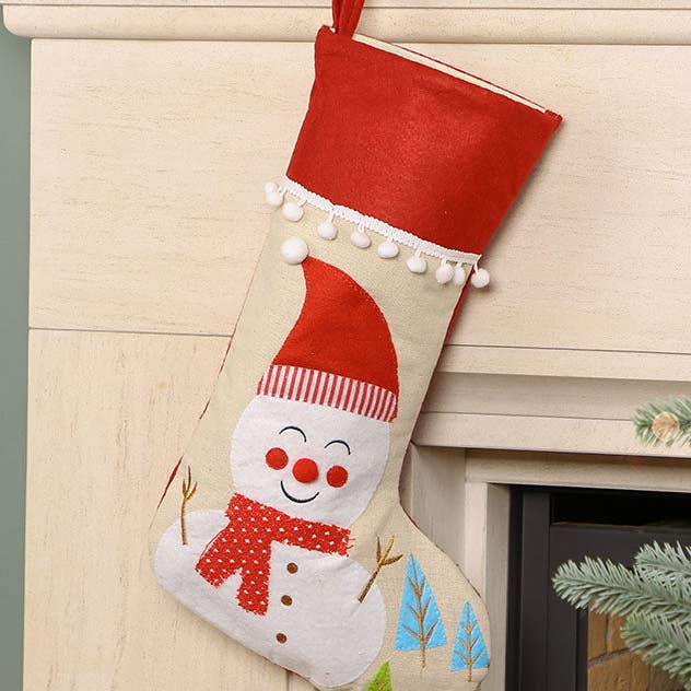Dibor – wholesale Holiday Stocking – Christmas Friends Pom Pom Stocking4