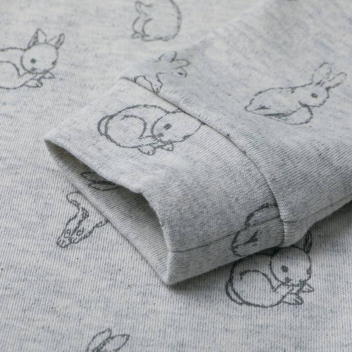 Vastmedic – Großhandel Schlafanzug-Set – Kinder – Owlivia 2-teiliges Pyjama-Set aus Bio-Baumwolle — Graue Hasen