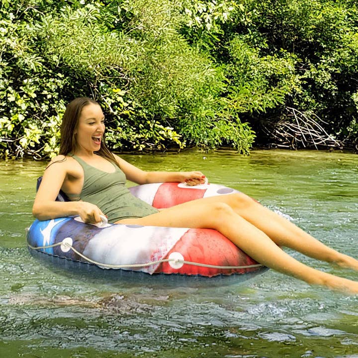 PoolCandy - Wholesale Inflatables - Inflatable Stars & Stripes River Tube with Back Rest Jumbo2