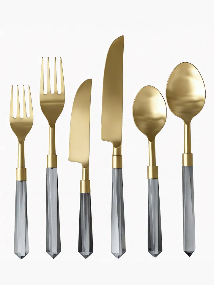 Talheres Prism – Carvão + Ouro (Conjunto de 6 Peças) por atacado de borrowed BLU