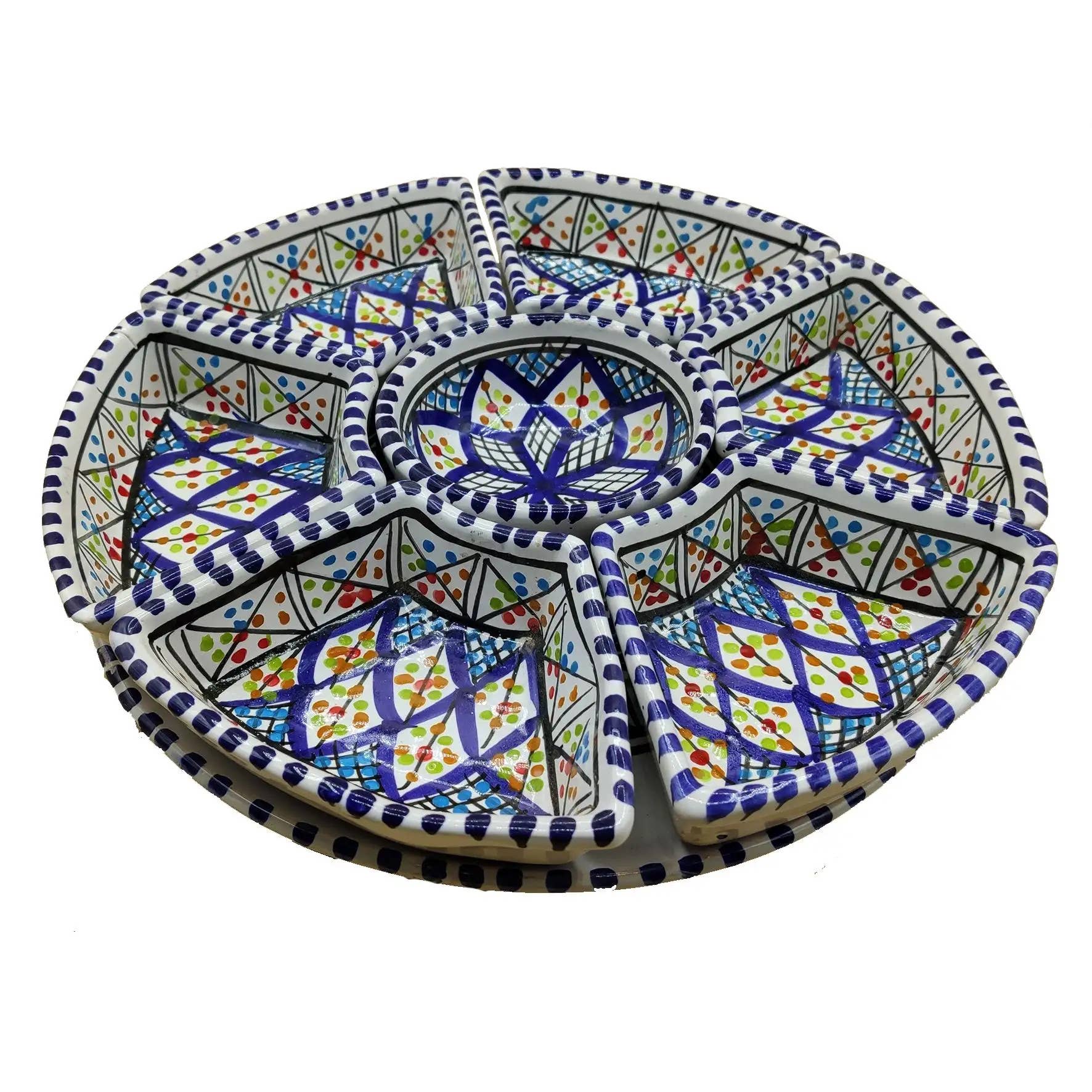 Etnico del Mondo - Wholesale Appetizer Serveware - Tunisian Hand-Painted Terracotta Ceramic Appetizer Dish1