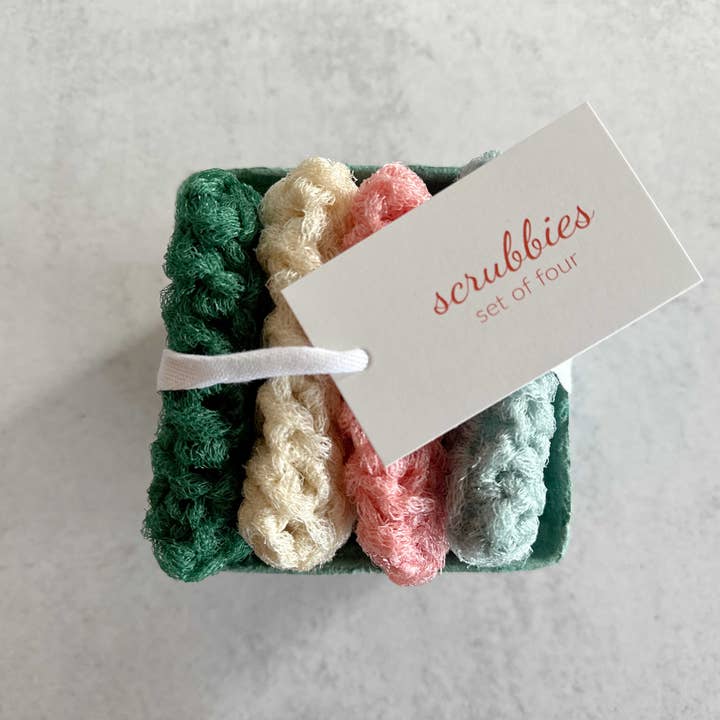 Dot and Army - Wholesale Dishcloth - Scrubbies in a Berry Basket, Dish Scrubbies