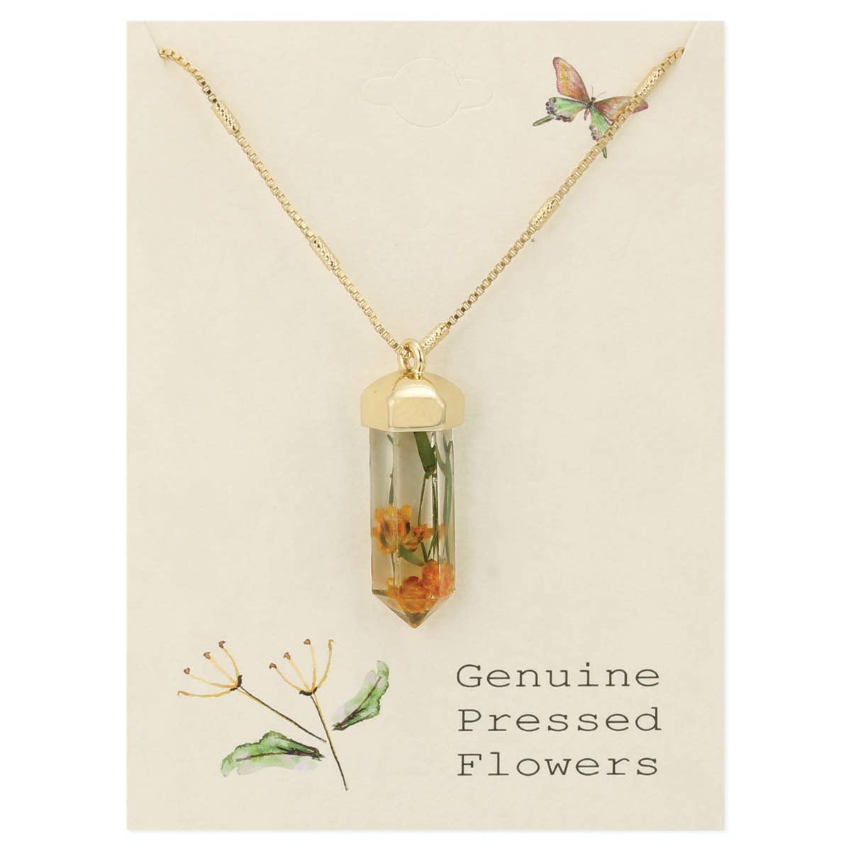 Multi-Colour Pressed Flower Necklace Set | Pretty Royale