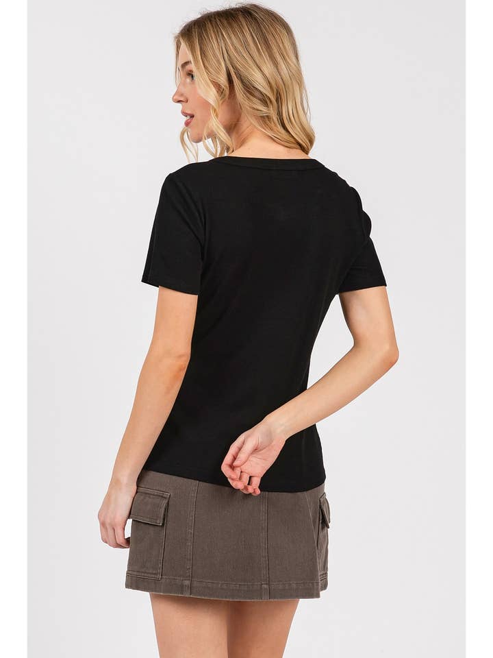 mittoshop – wholesale Stickad topp - Dam – RIBBAD RUNDHALSAD KORTÄRMAD KLASSISK BAS-T-SHIRT6