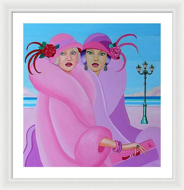 Sharon Tatem Fashion LLC - Wholesale Art Print - Palm Beach Pink Ladies - Framed Print26